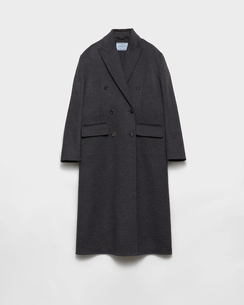 Double-breasted double cashwool coat