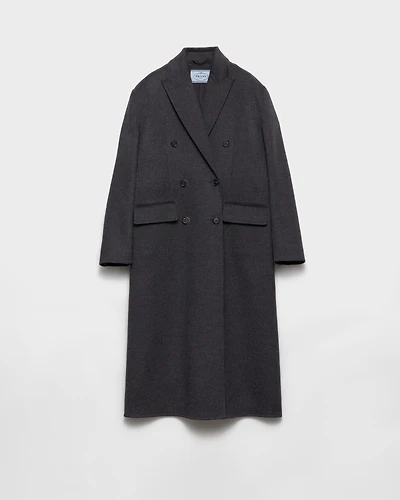 Double-breasted double cashwool coat