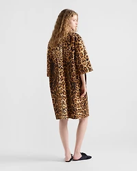 Single-breasted animal print drill coat
