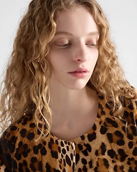 Single-breasted animal print drill coat
