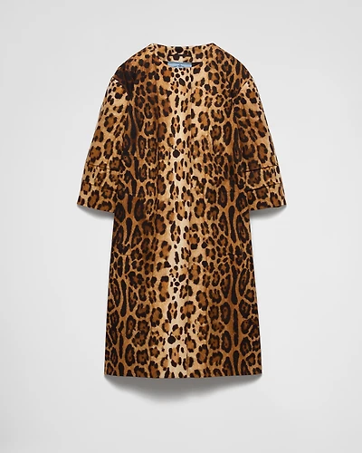 Single-breasted animal print drill coat