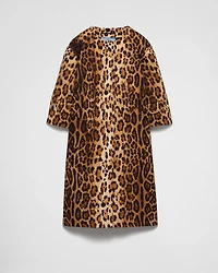 Single-breasted animal print drill coat