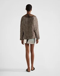 Single-breasted printed drill caban jacket