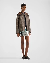Single-breasted printed drill caban jacket