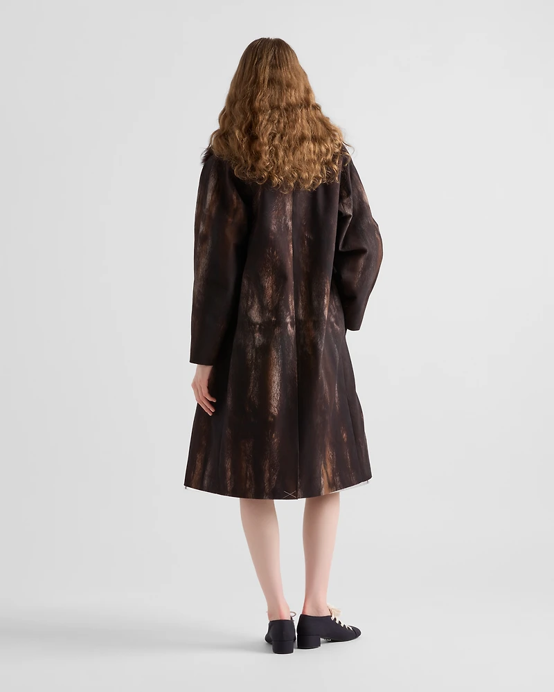 Single-breasted printed drill coat