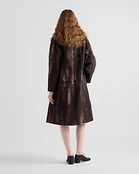 Single-breasted printed drill coat