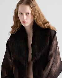 Single-breasted printed drill coat