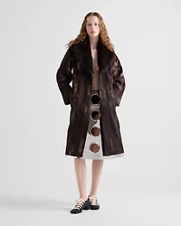 Single-breasted printed drill coat