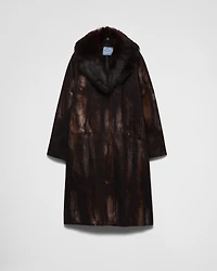 Single-breasted printed drill coat