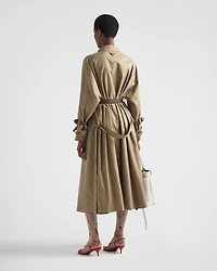 Single-breasted cotton twill trench coat