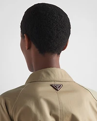 Single-breasted cotton twill trench coat