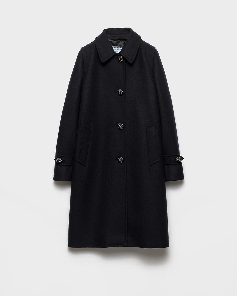 Single-breasted double loden coat