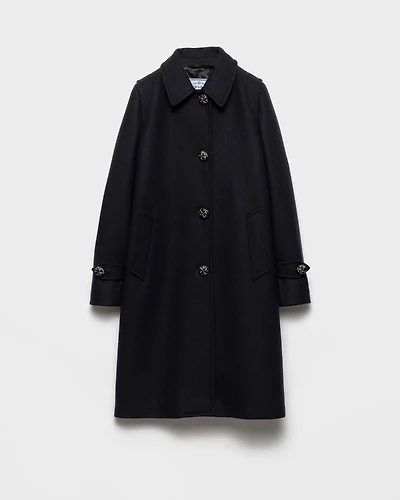 Single-breasted double loden coat