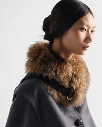Single-breasted double loden cloth coat