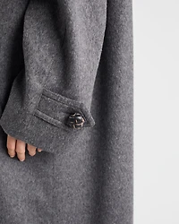 Single-breasted double loden cloth coat