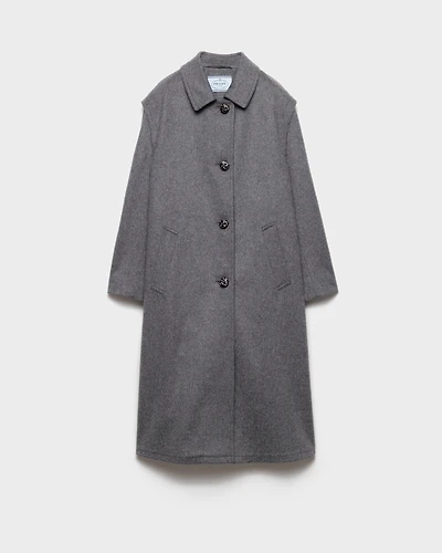 Single-breasted double loden cloth coat