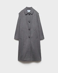 Single-breasted double loden cloth coat