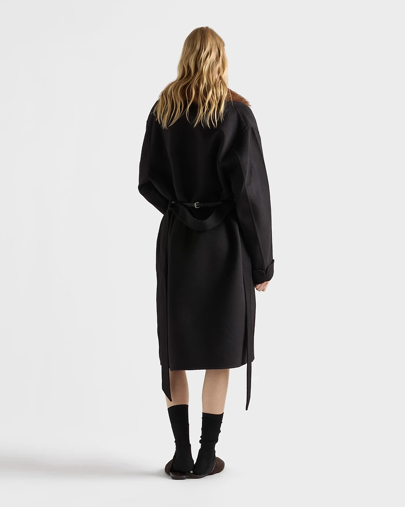 Single-breasted double cashwool coat