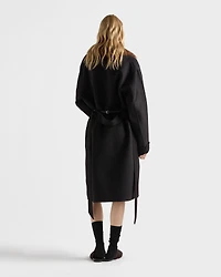 Single-breasted double cashwool coat