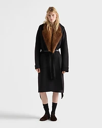 Single-breasted double cashwool coat