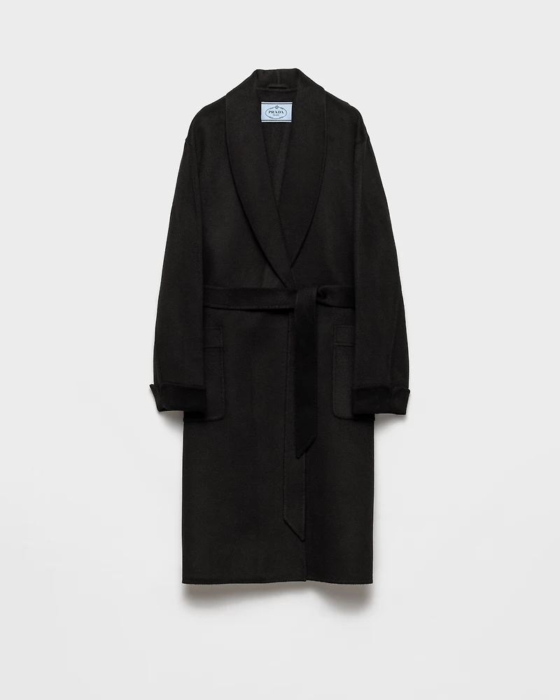 Single-breasted double cashwool coat
