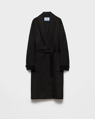 Single-breasted double cashwool coat