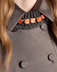 Double-breasted wool and silk coat