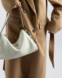 Double-breasted cashgora coat