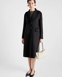 Single-breasted cashgora coat