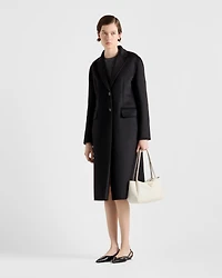 Single-breasted cashgora coat