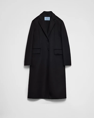 Single-breasted cashgora coat