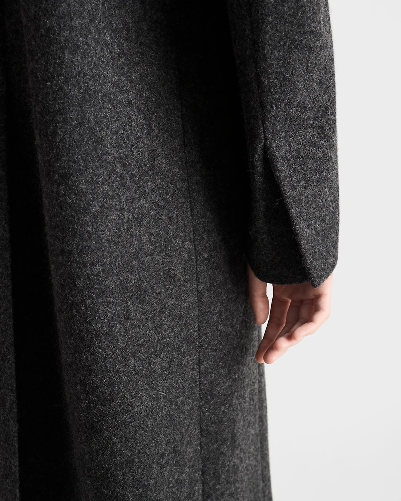 Shetland wool coat with jewel buttons