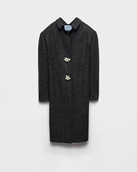 Shetland wool coat with jewel buttons