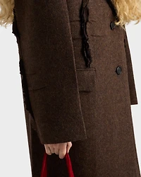 Single-breasted shetland wool coat