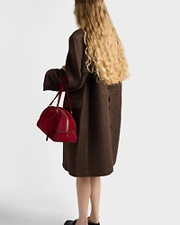 Single-breasted shetland wool coat