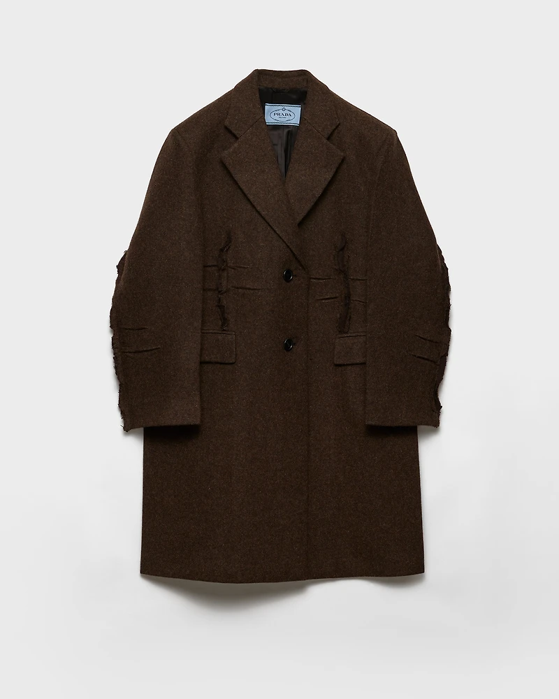 Single-breasted shetland wool coat