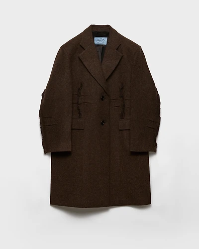 Single-breasted shetland wool coat