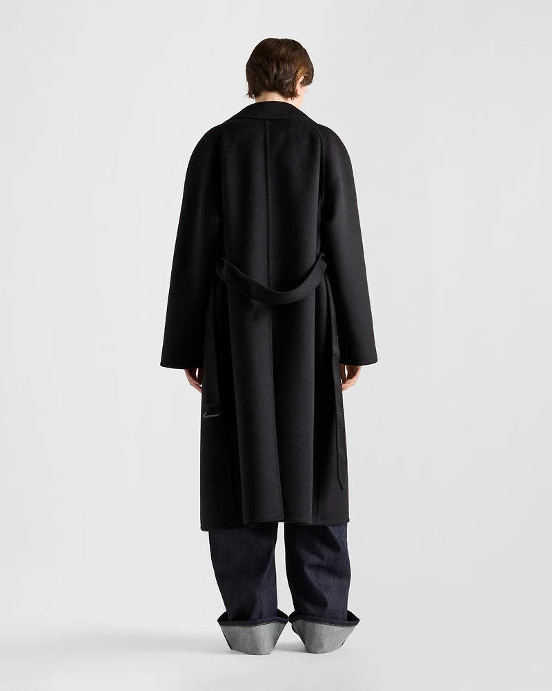 Single-breasted cashgora coat