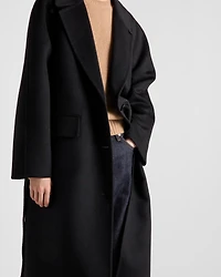 Single-breasted cashgora coat