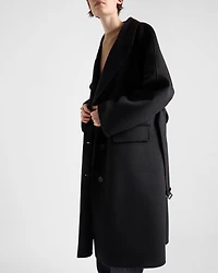 Single-breasted cashgora coat