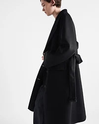 Single-breasted cashgora coat