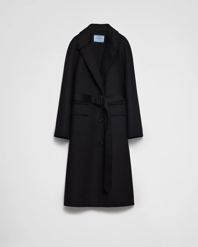 Single-breasted cashgora coat