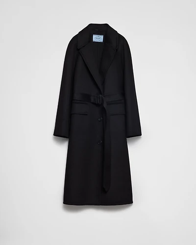 Single-breasted cashgora coat