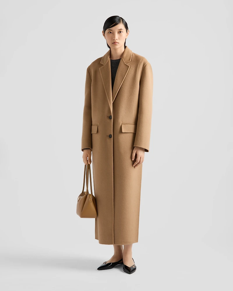 Long cashgora coat