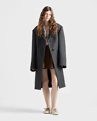 Single-breasted chevron wool jacket