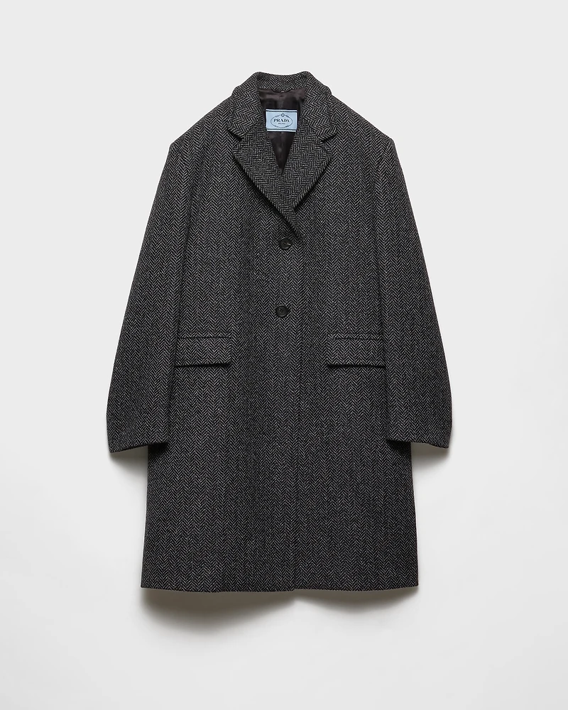 Single-breasted chevron wool jacket