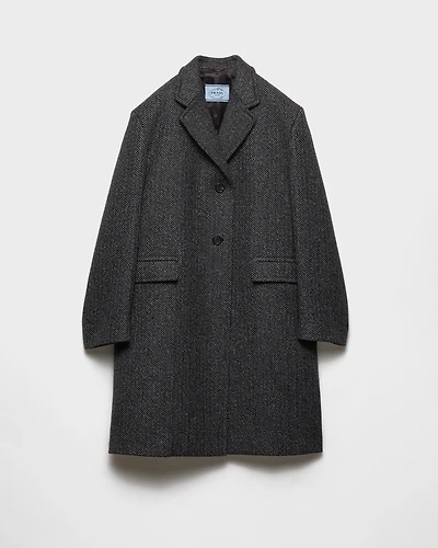 Single-breasted chevron wool jacket
