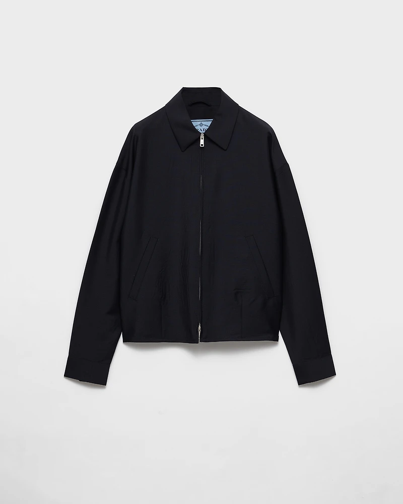 Kid mohair blouson jacket