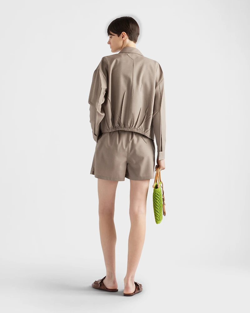 Mouliné wool blouson jacket