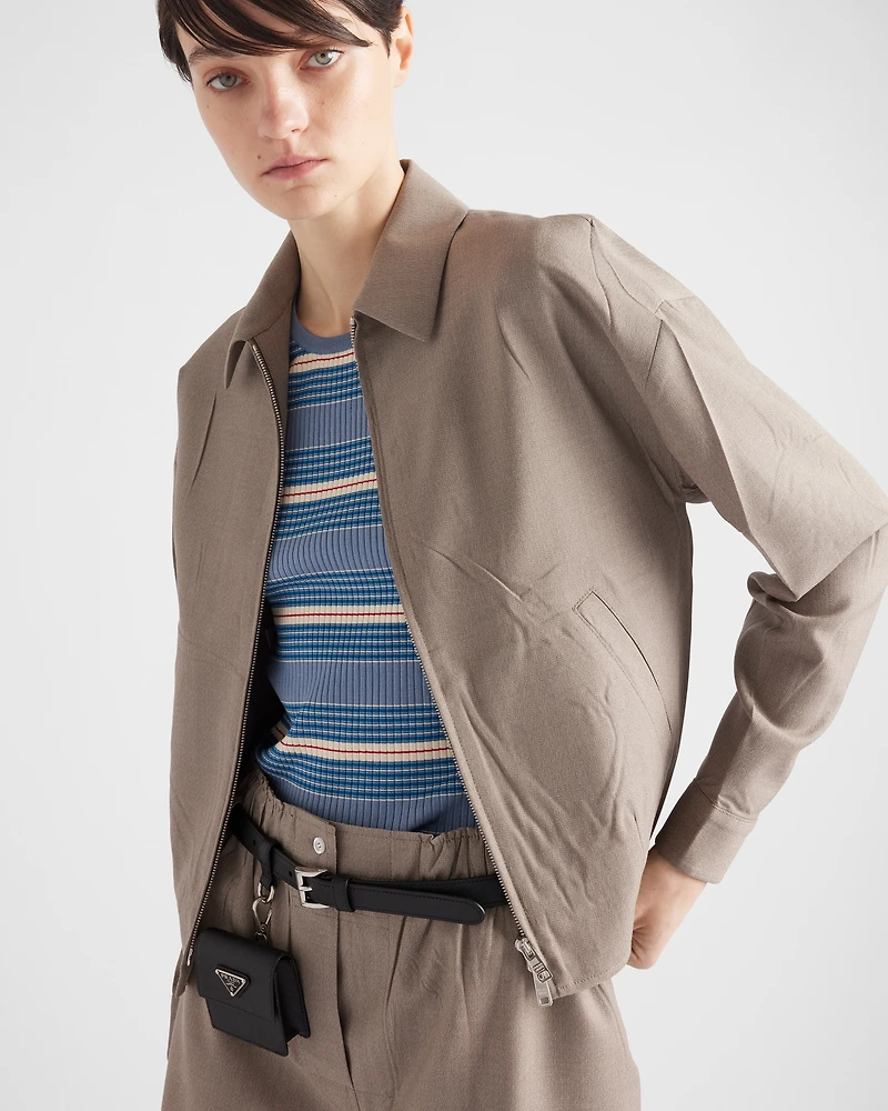Mouliné wool blouson jacket